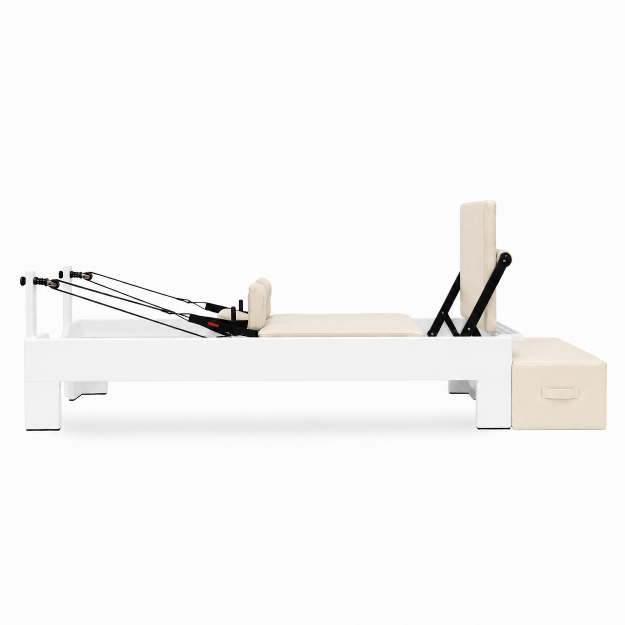 Reformer Basic pentru acasa - cadru alb, tapiterie crem